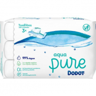 Dodot Aqua Pure Trio Toalhetes recarga 3 x 48 Unidade(s) com Oferta de 3 Embalagem